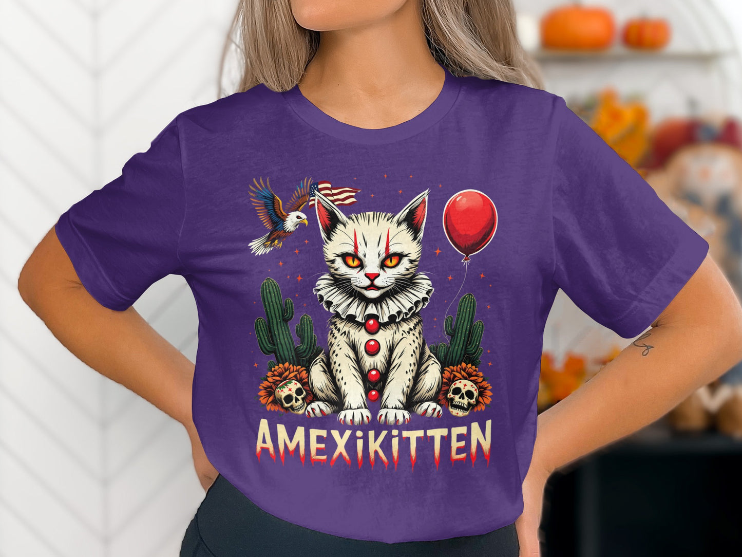 Cute Amexikitten Cat with Red Balloon T-Shirt product