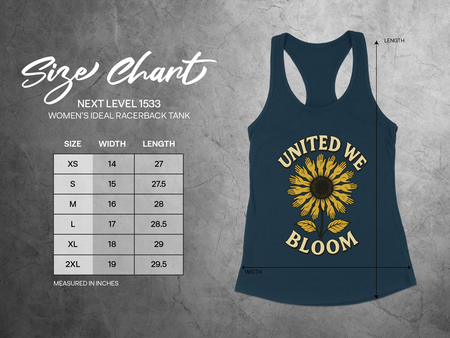 United We Bloom Women's Ideal Racerback TankTop