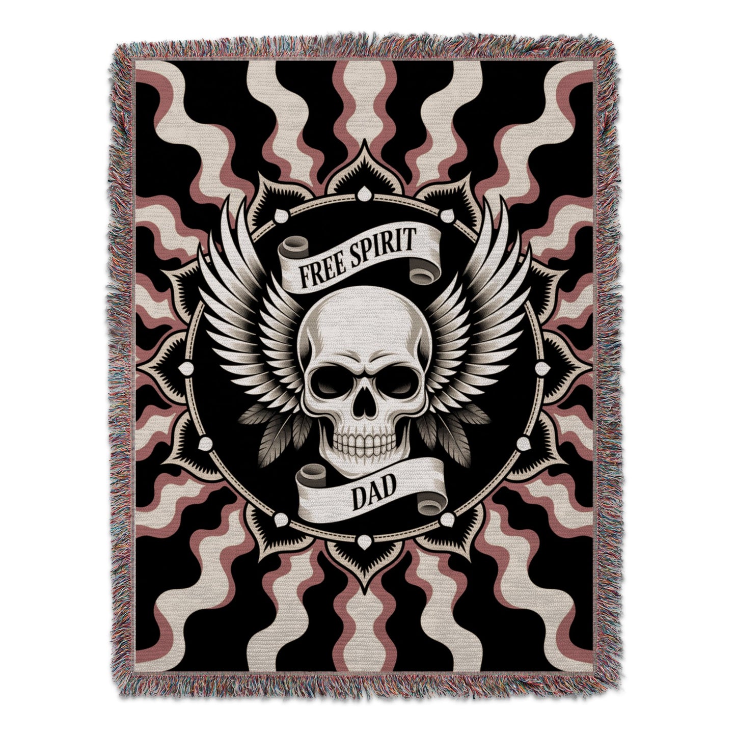 Free Spirit Dad Skull with Wings Graphic Blanket product