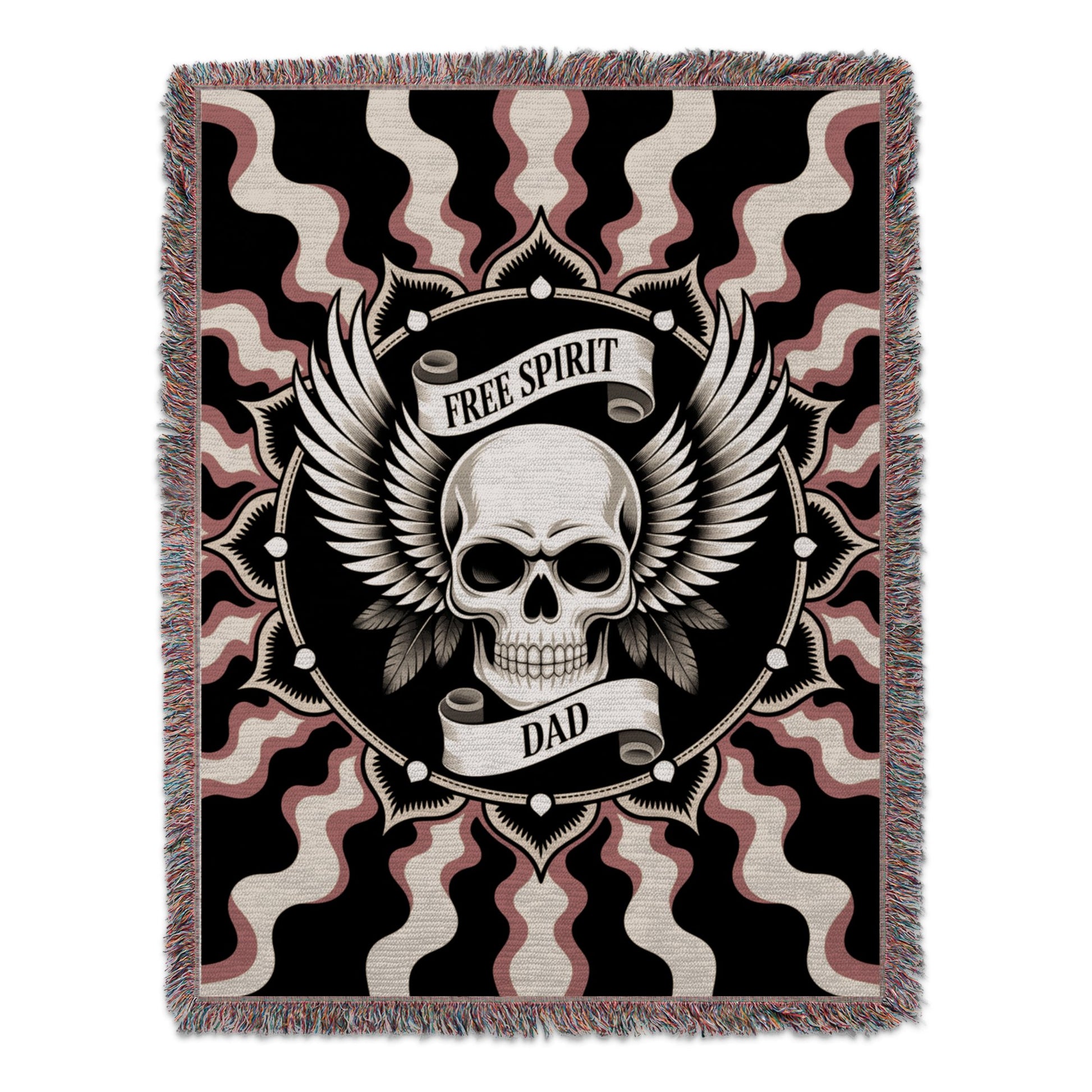 Free Spirit Dad Skull with Wings Graphic Blanket product