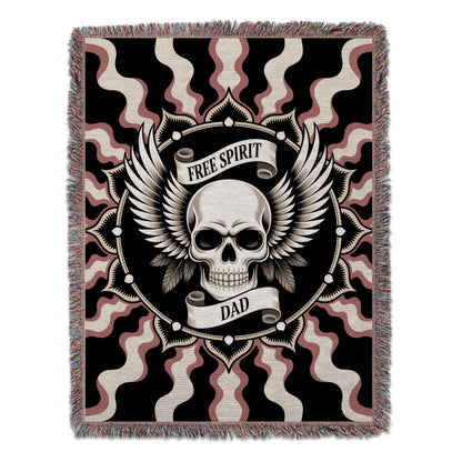 Free Spirit Dad Skull with Wings Graphic Blanket product