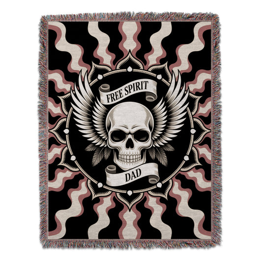 Free Spirit Dad Skull with Wings Graphic Blanket product