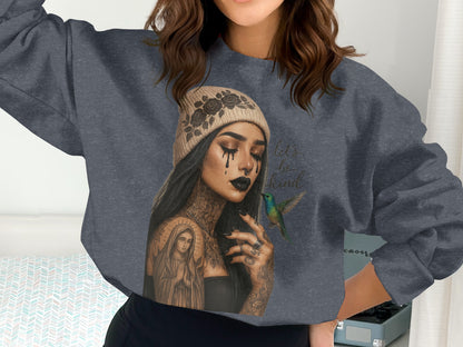 Let's Be Kind Tattooed Girl Graphic Sweatshirt product