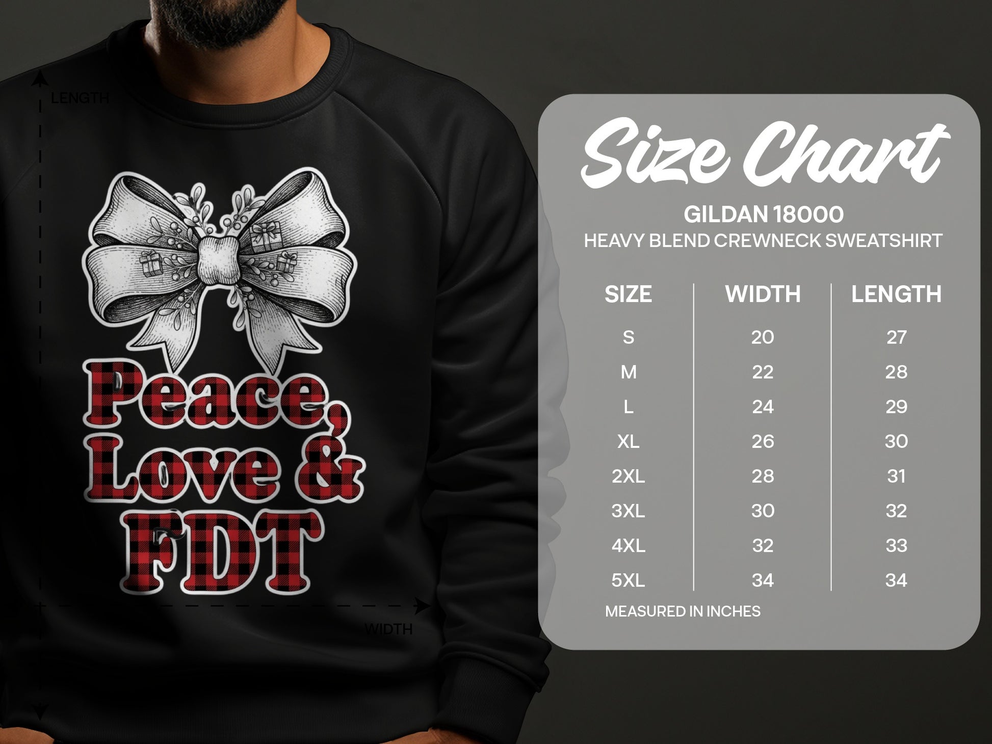 Peace Love FDT Gildan Heavy Blend Crewneck Sweatshirt
