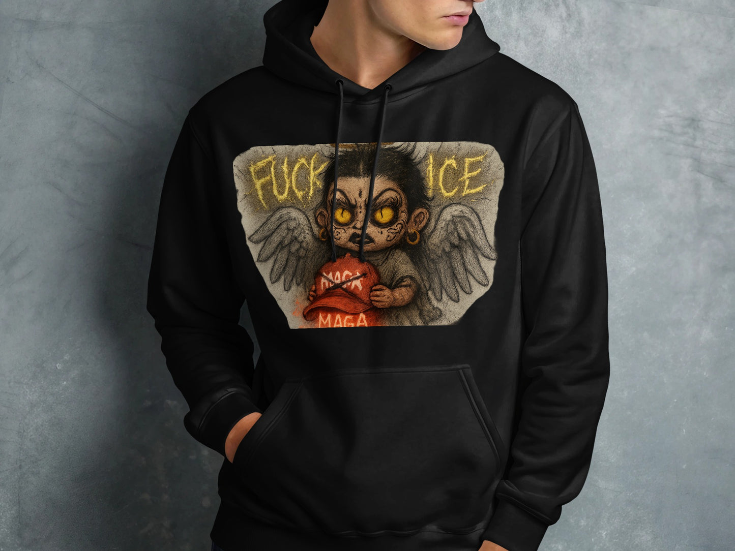 Winged Monkey Design Black Hoodie product