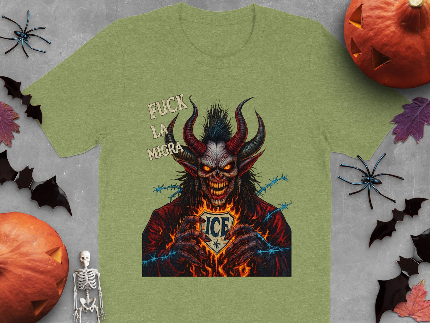 Spooky Horned Monster Graphic Tee Shirt Product