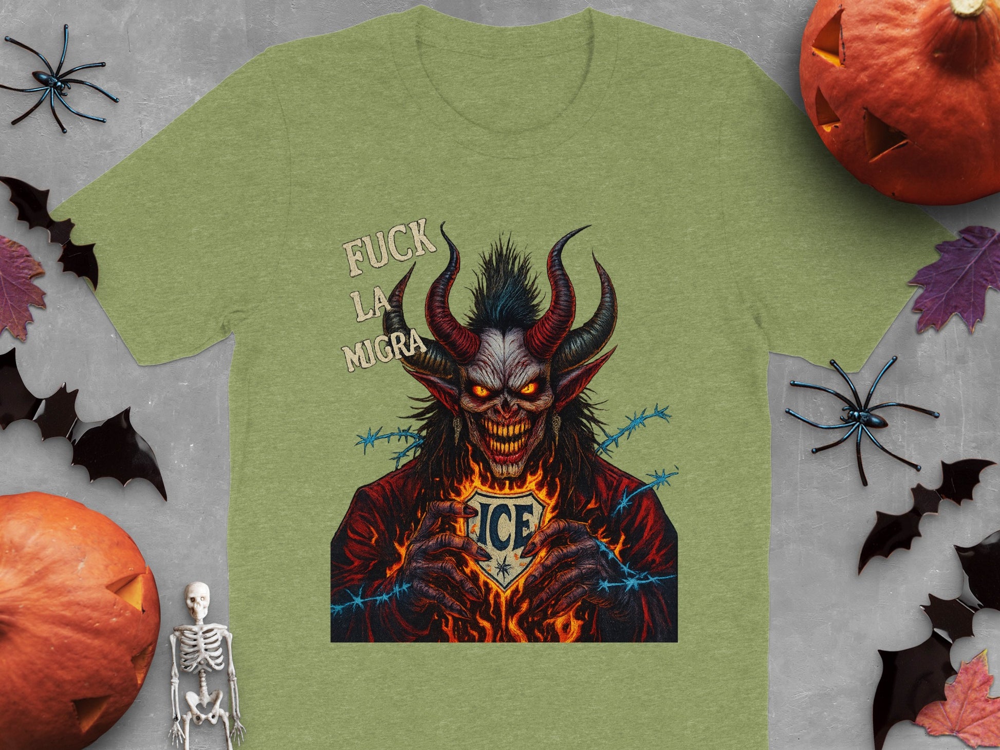 Spooky Horned Monster Graphic Tee Shirt Product