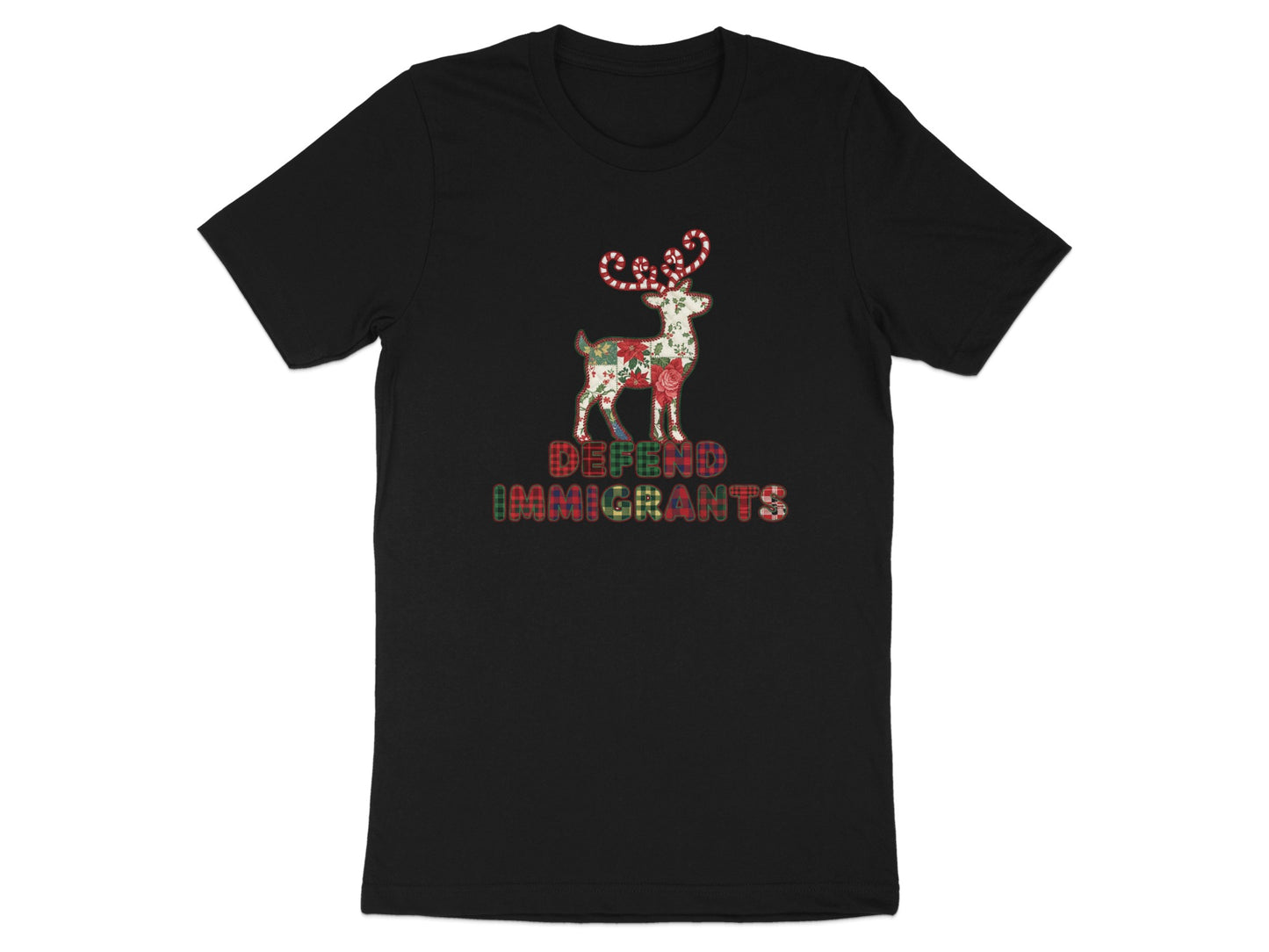 Defend Immigrants Christmas Deer Design T-shirt