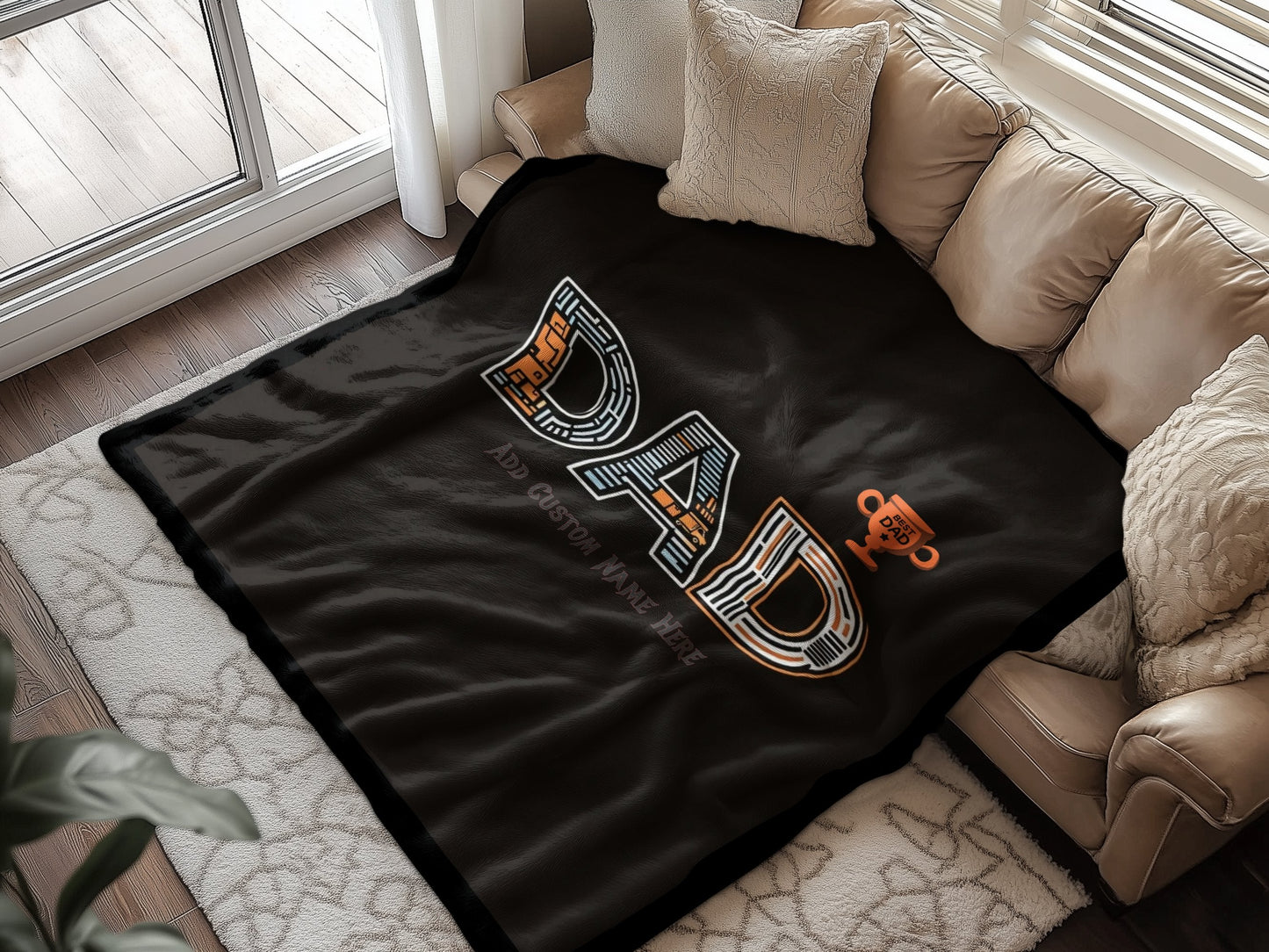 Dad Superhero Blanket Cozy Home Decor Product