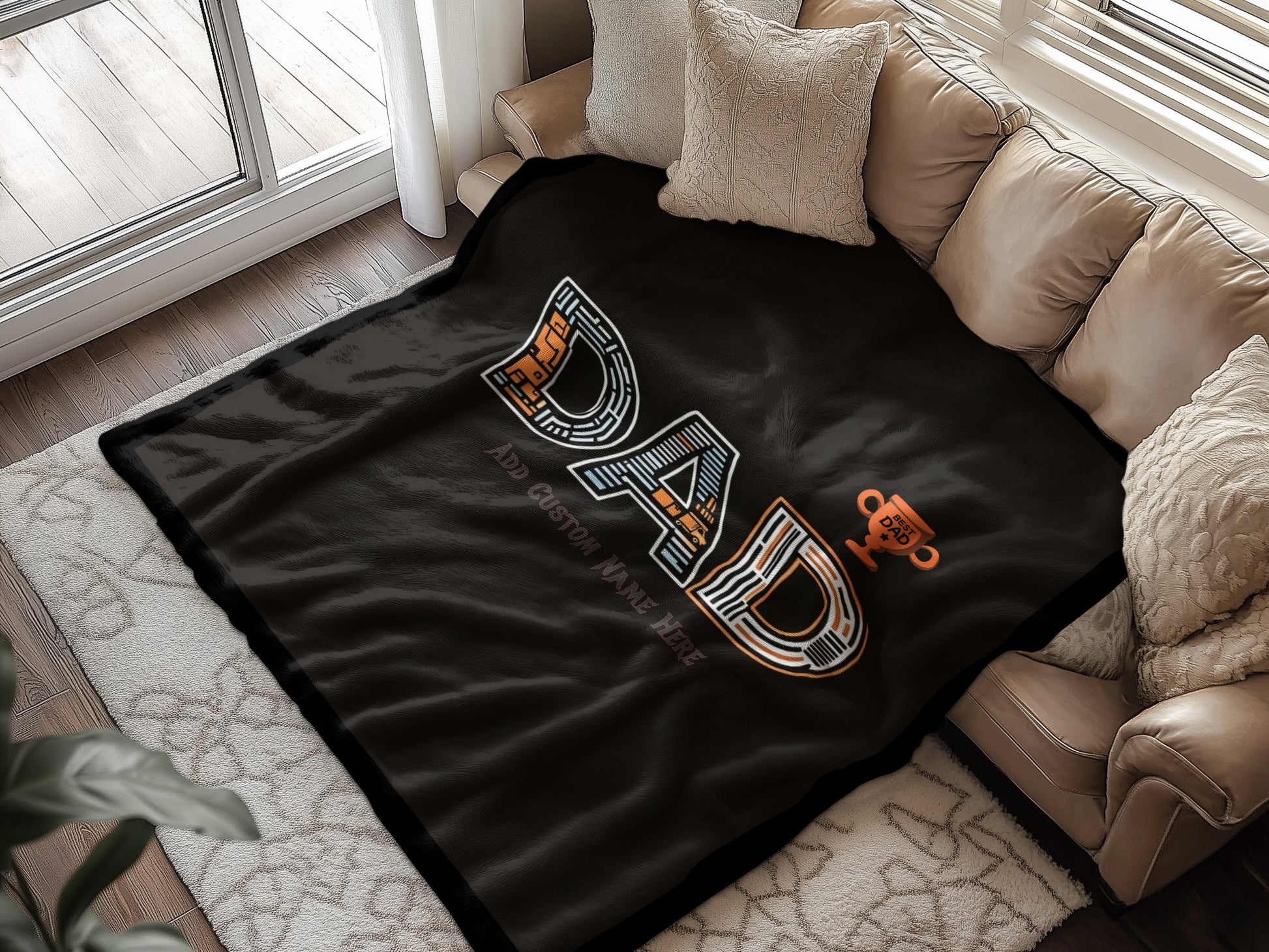 Dad Superhero Blanket Cozy Home Decor Product