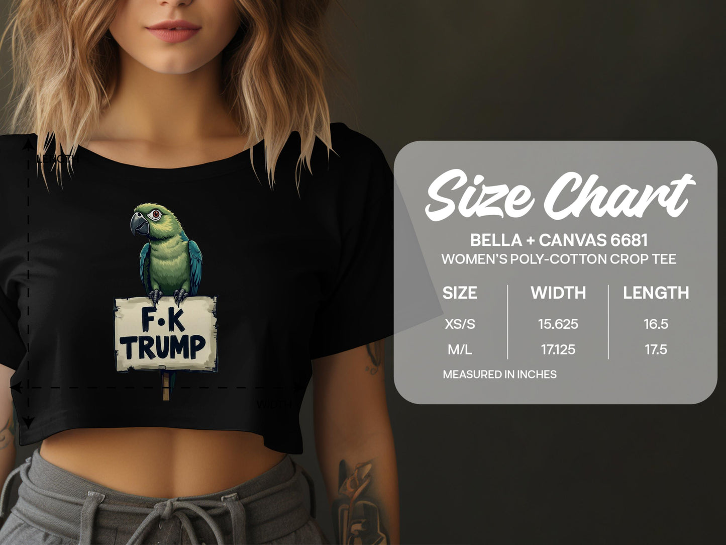 Parrot F*ck Trump Graphic Women's Crop Tee product