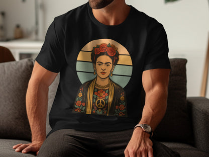 Frida Kahlo Graphic Design Short Sleeve Black T-shirt product type