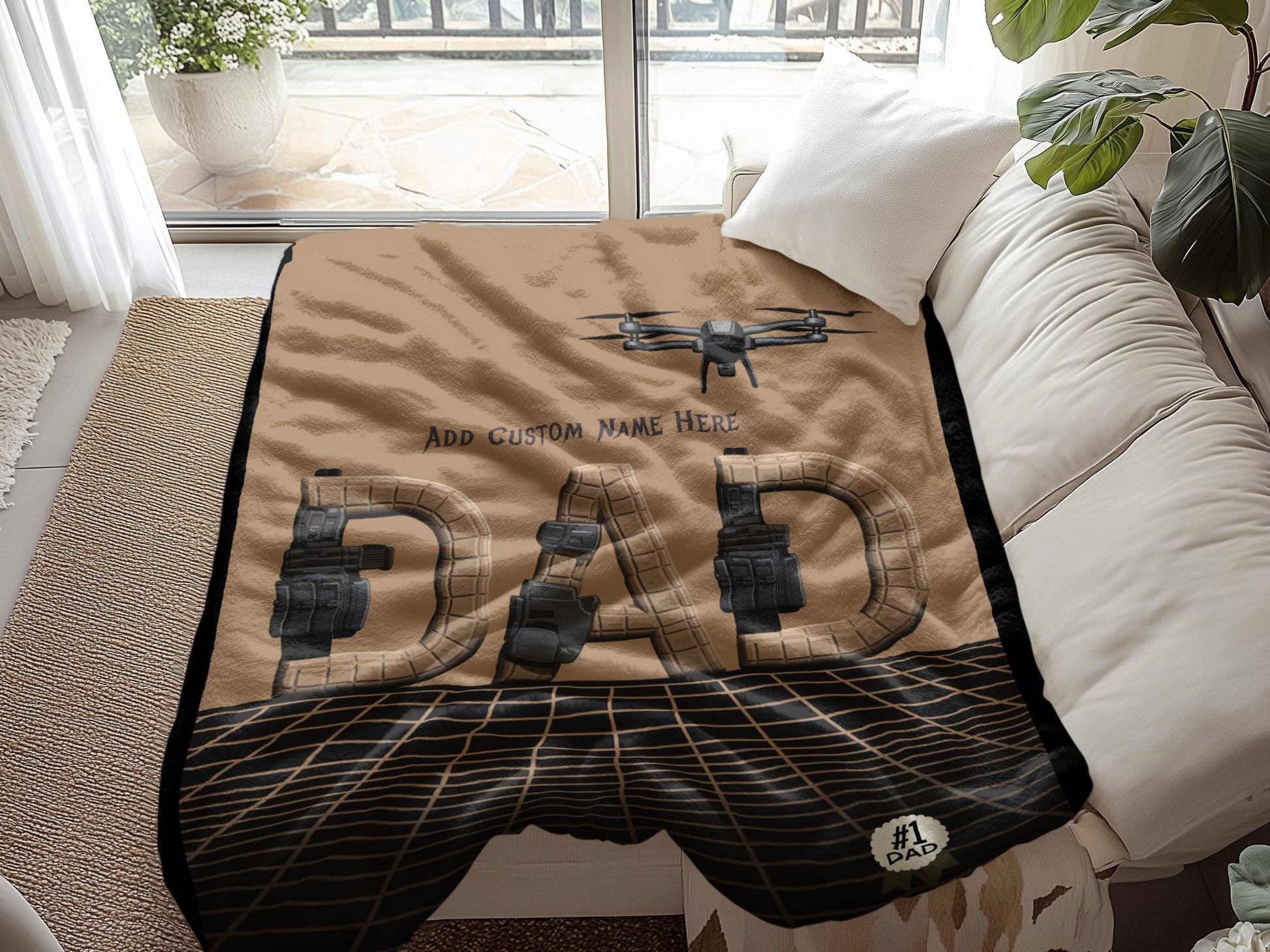 Personalized DAD Drone Design Throw Blanket product type