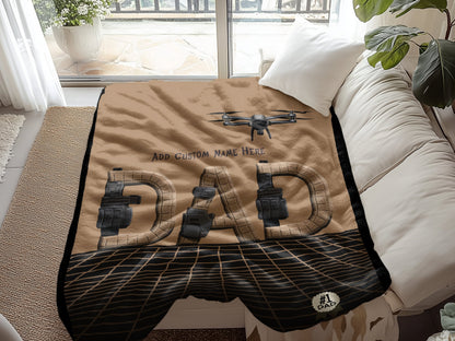 Personalized DAD Drone Design Throw Blanket product type