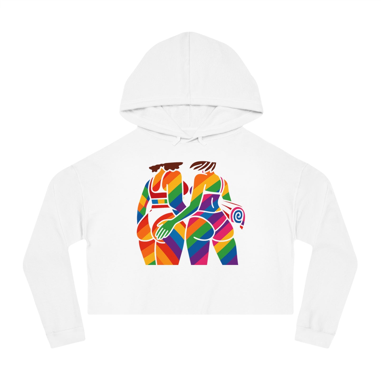 Pride Crop Top Colorful Women’s Cropped Hooded Sweatshirt - Embrace Diversity Design