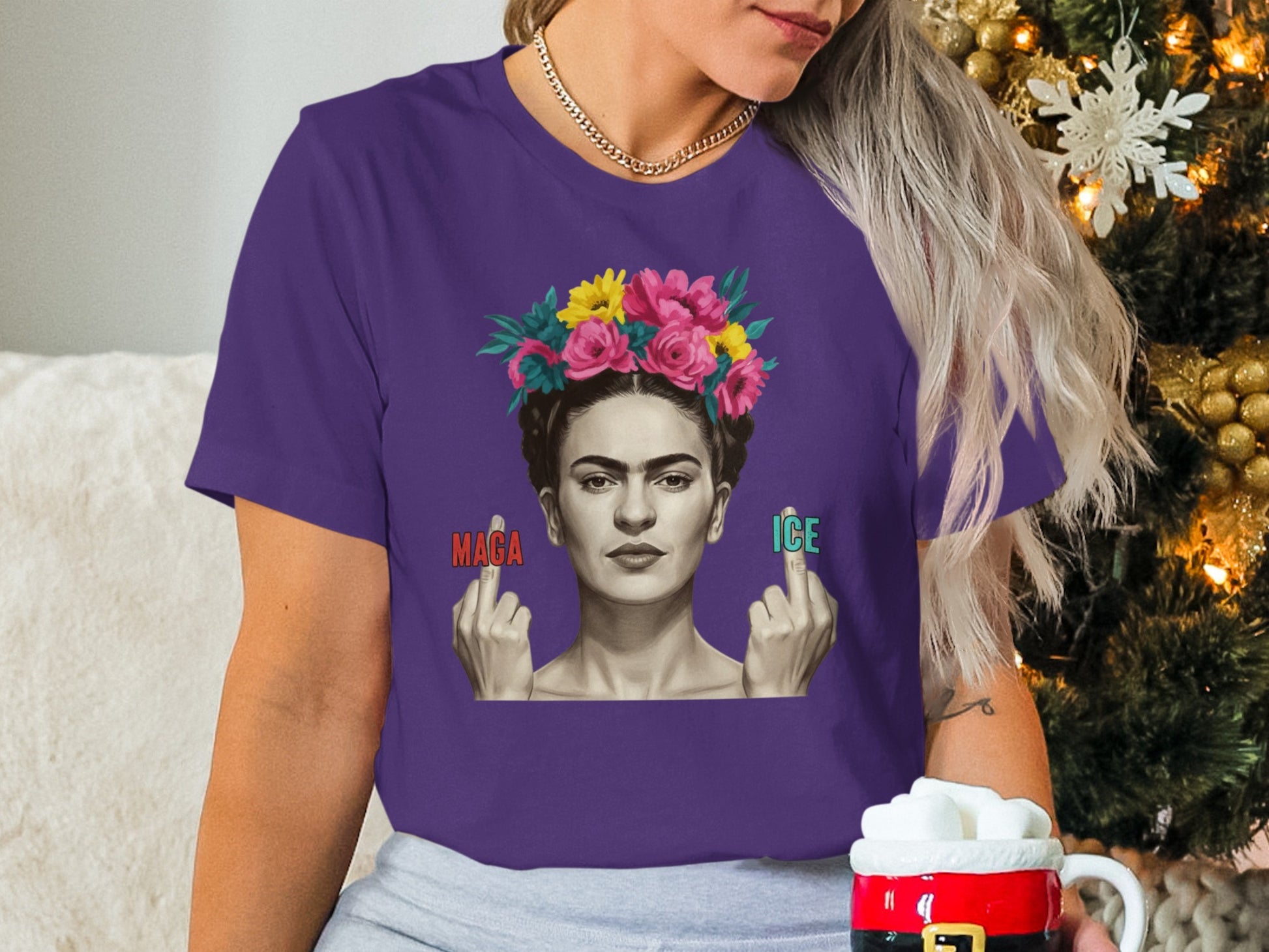 Floral Crown Artist Middle Finger Gesture Shirt