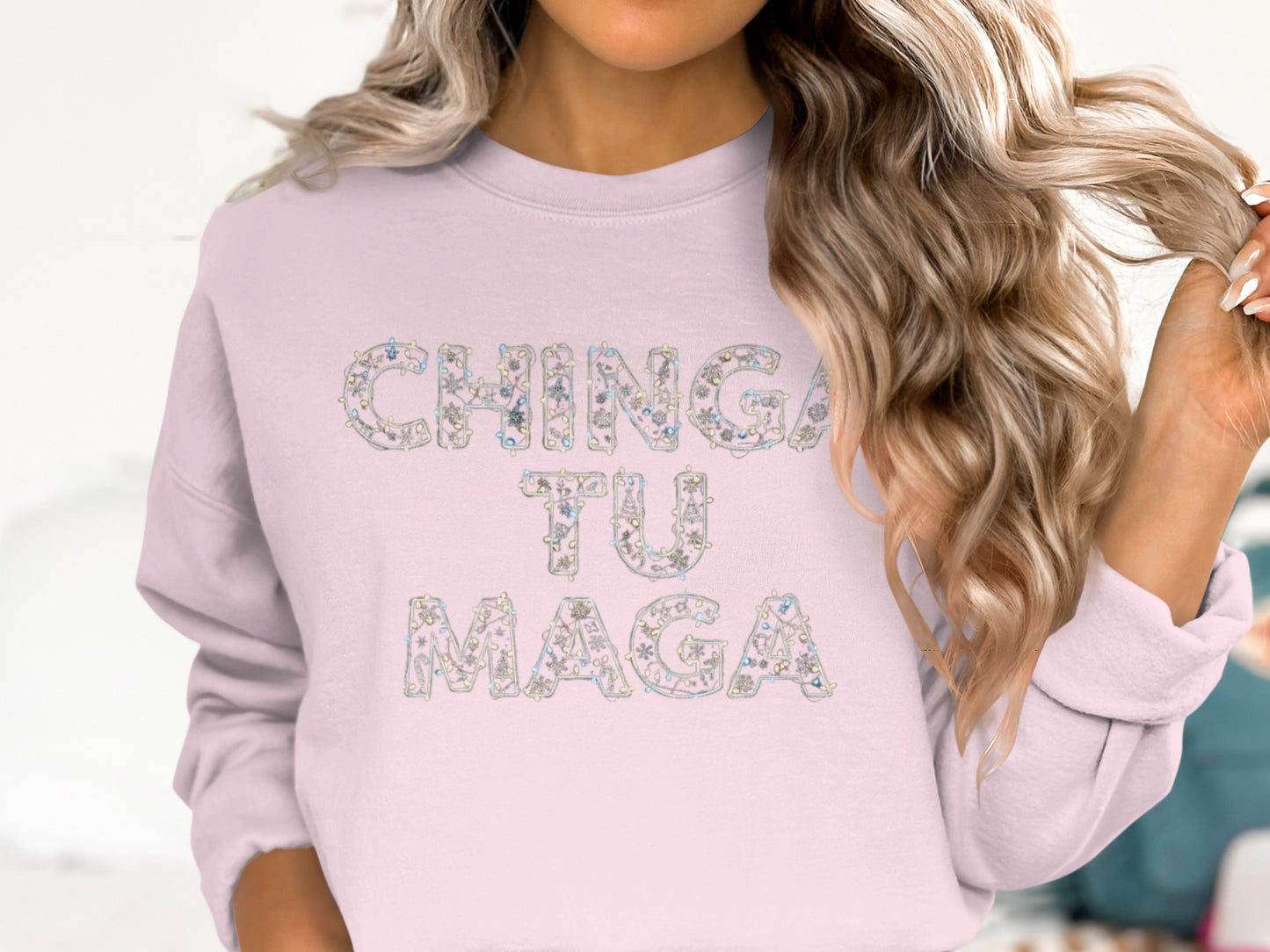 Chinga Tu Maga Graphic Sweatshirt Casual Top