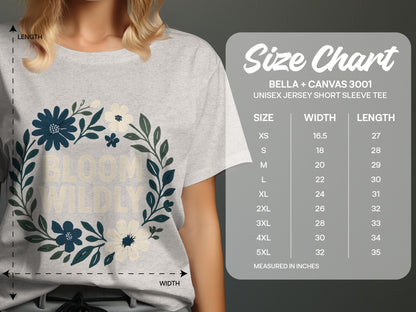 Bloom Wildly Flower Design Tee Shirt product type