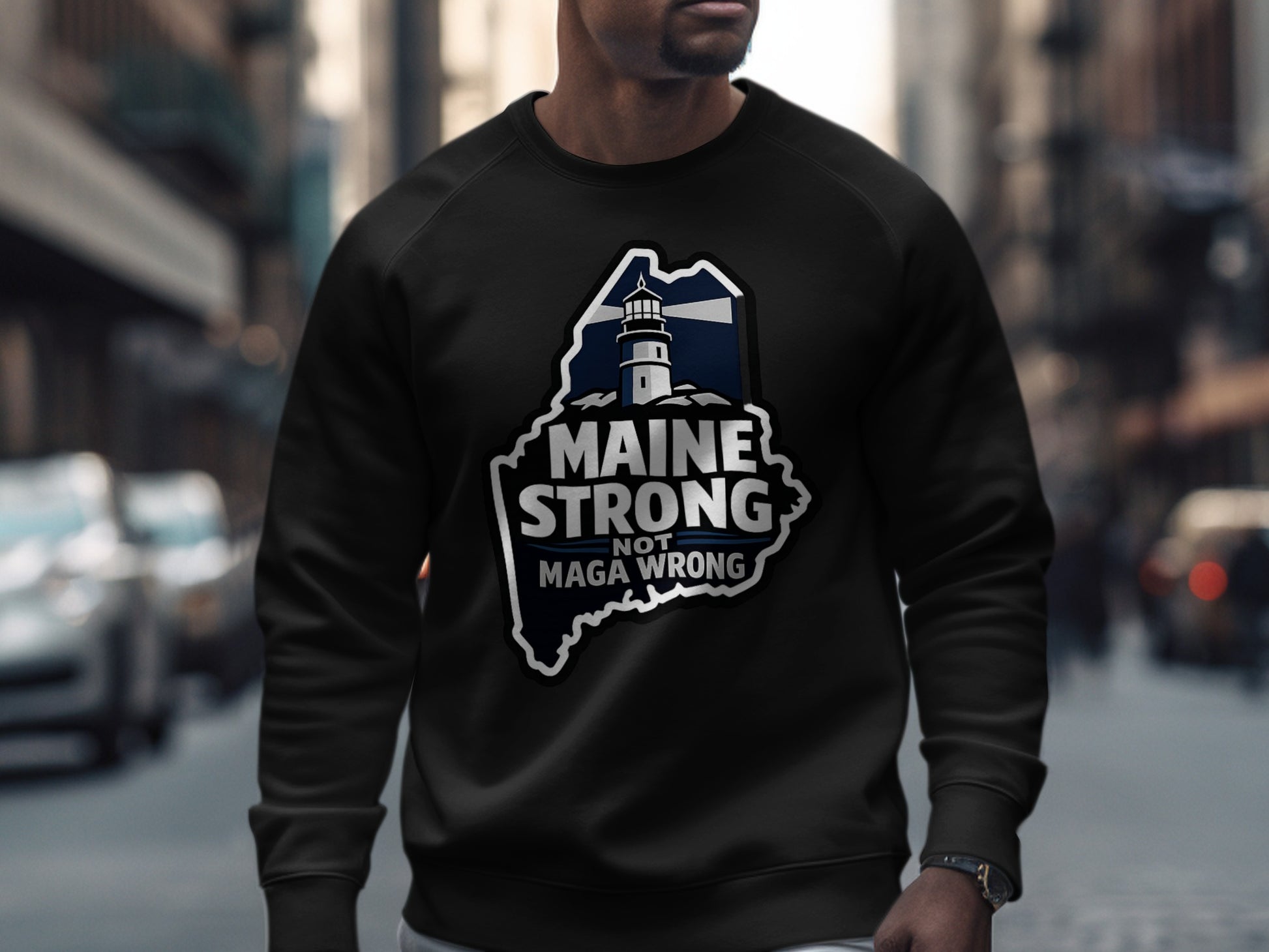 Maine Strong Not MAGA Wrong Graphic Sweatshirt