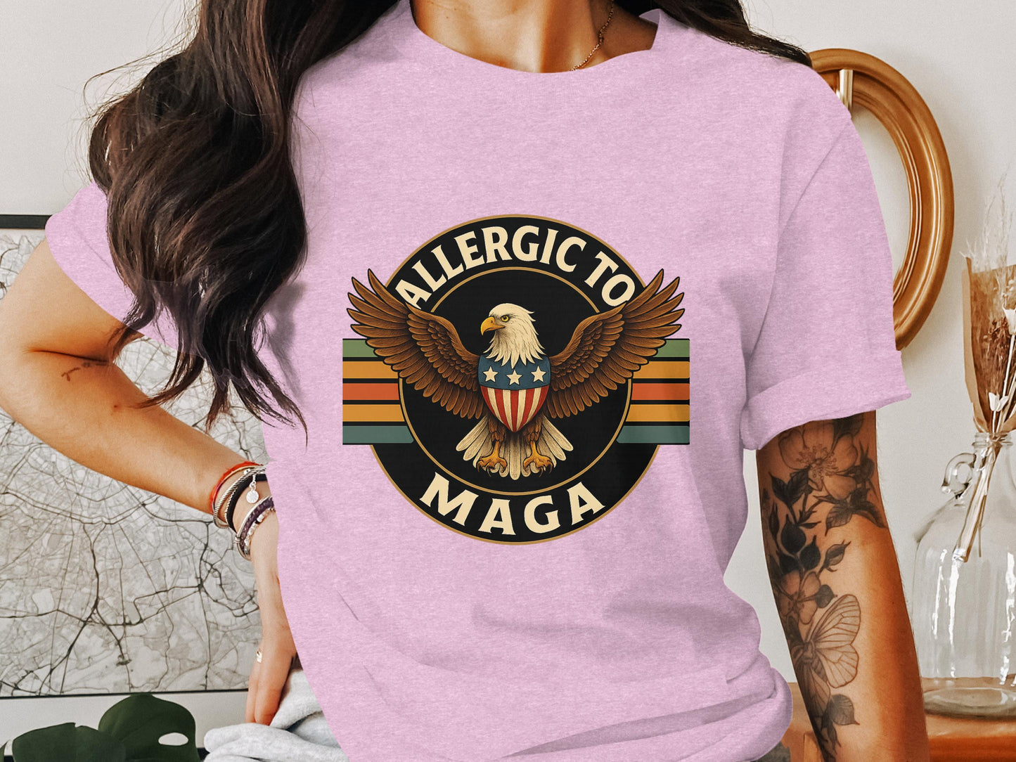Allergic to MAGA Eagle Graphic Unisex Shirt product