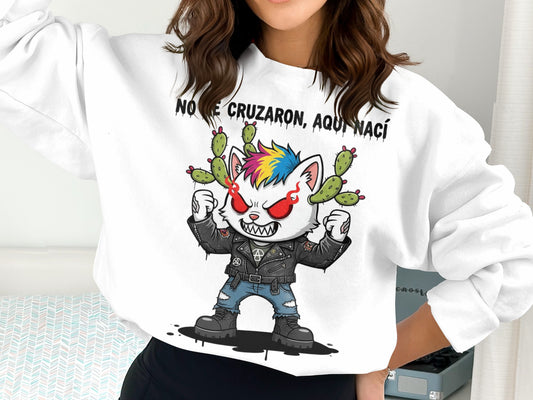Fierce Punk Cat Graphic Sweatshirt product