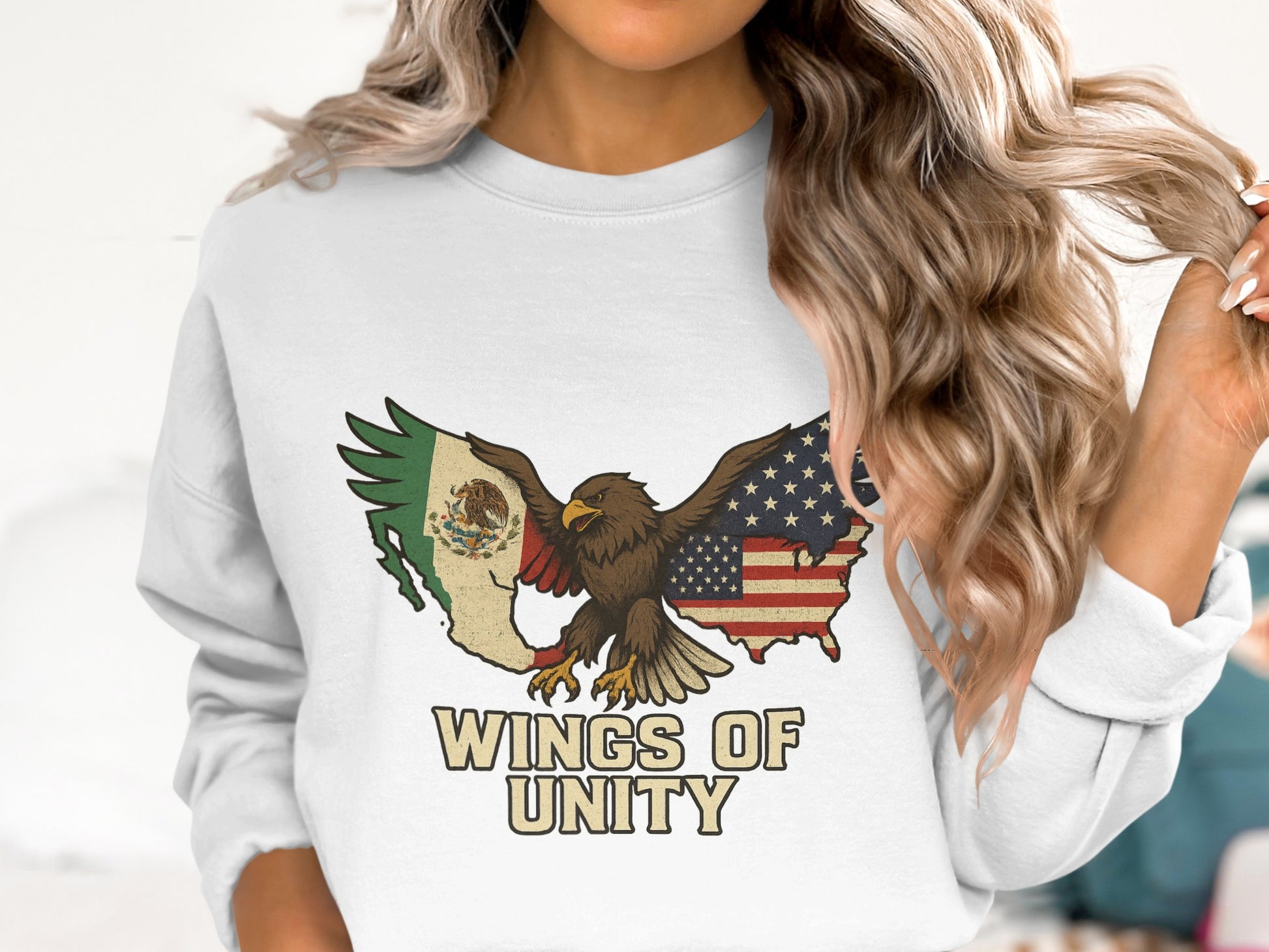 Wings of Unity Eagle American Mexican Flag Sweatshirt product