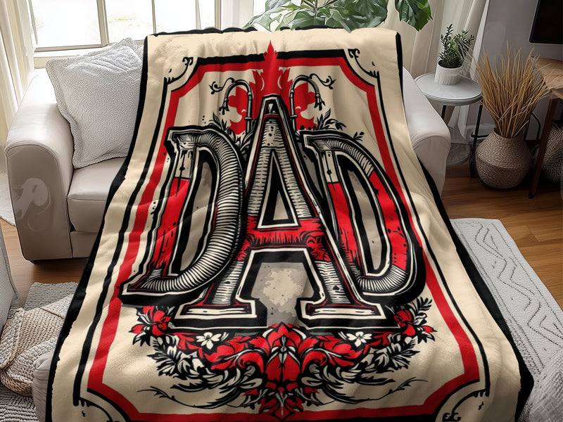 Vintage Dad Floral Patterned Throw Blanket product