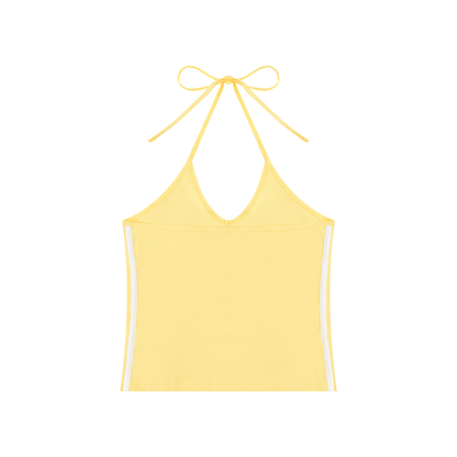 Subtle FDT Frida Kahlo Women's Color Block Halter Crop Tank Top