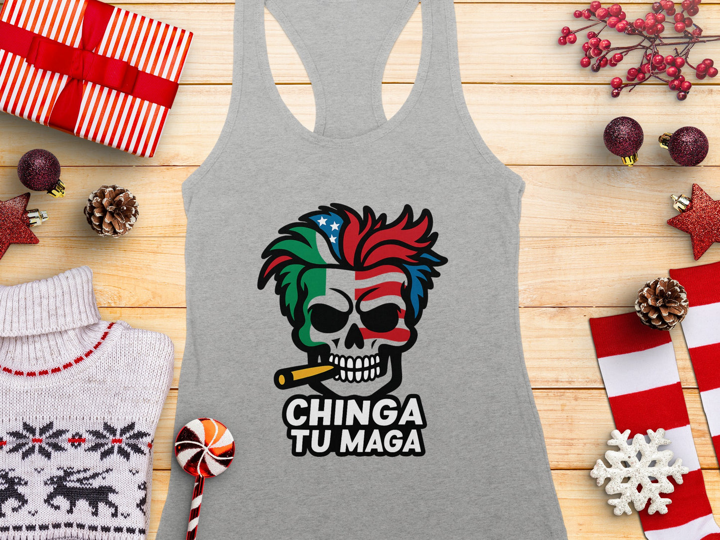 Vibrant Skull Design Tank Top with Unique Graphics