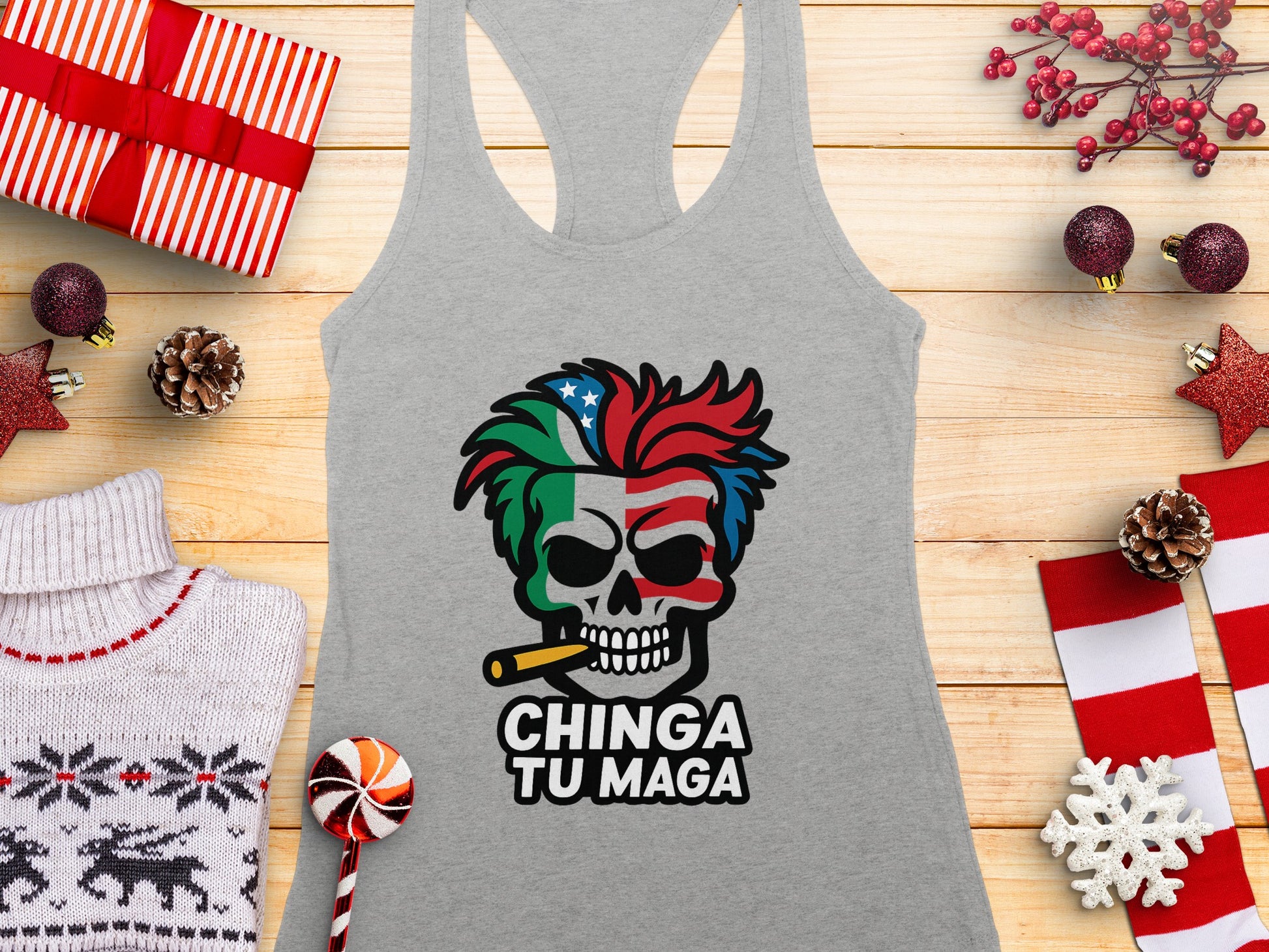 Vibrant Skull Design Tank Top with Unique Graphics