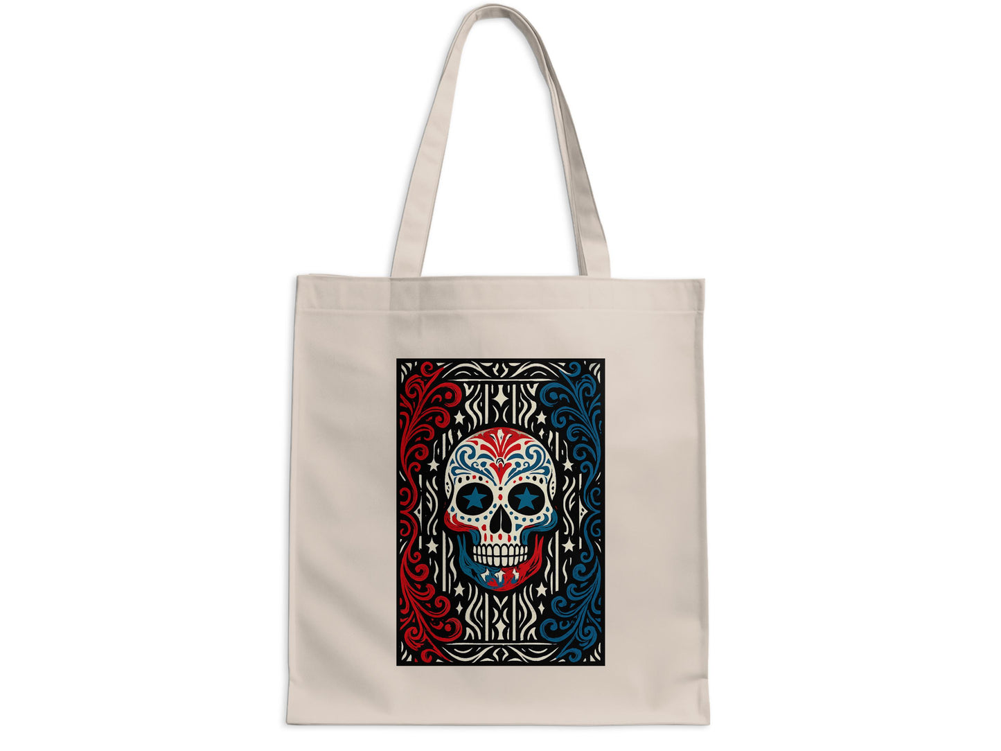 Vibrant Artistic Sugar Skull Design Tote Bag Product Type