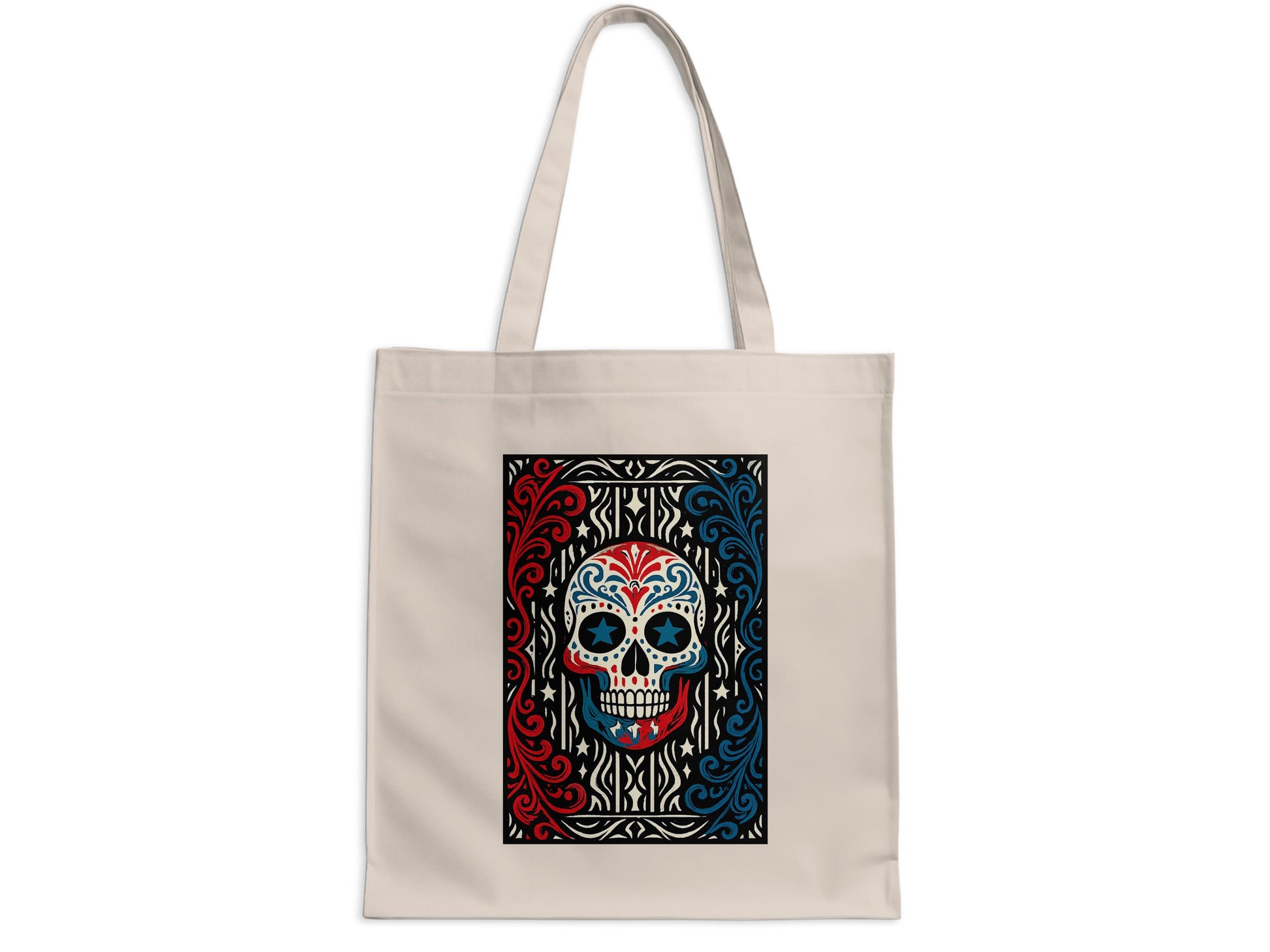 Vibrant Artistic Sugar Skull Design Tote Bag Product Type