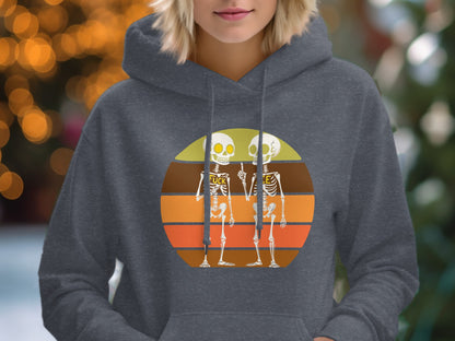Retro Halloween Skeletons Graphic Hoodie product