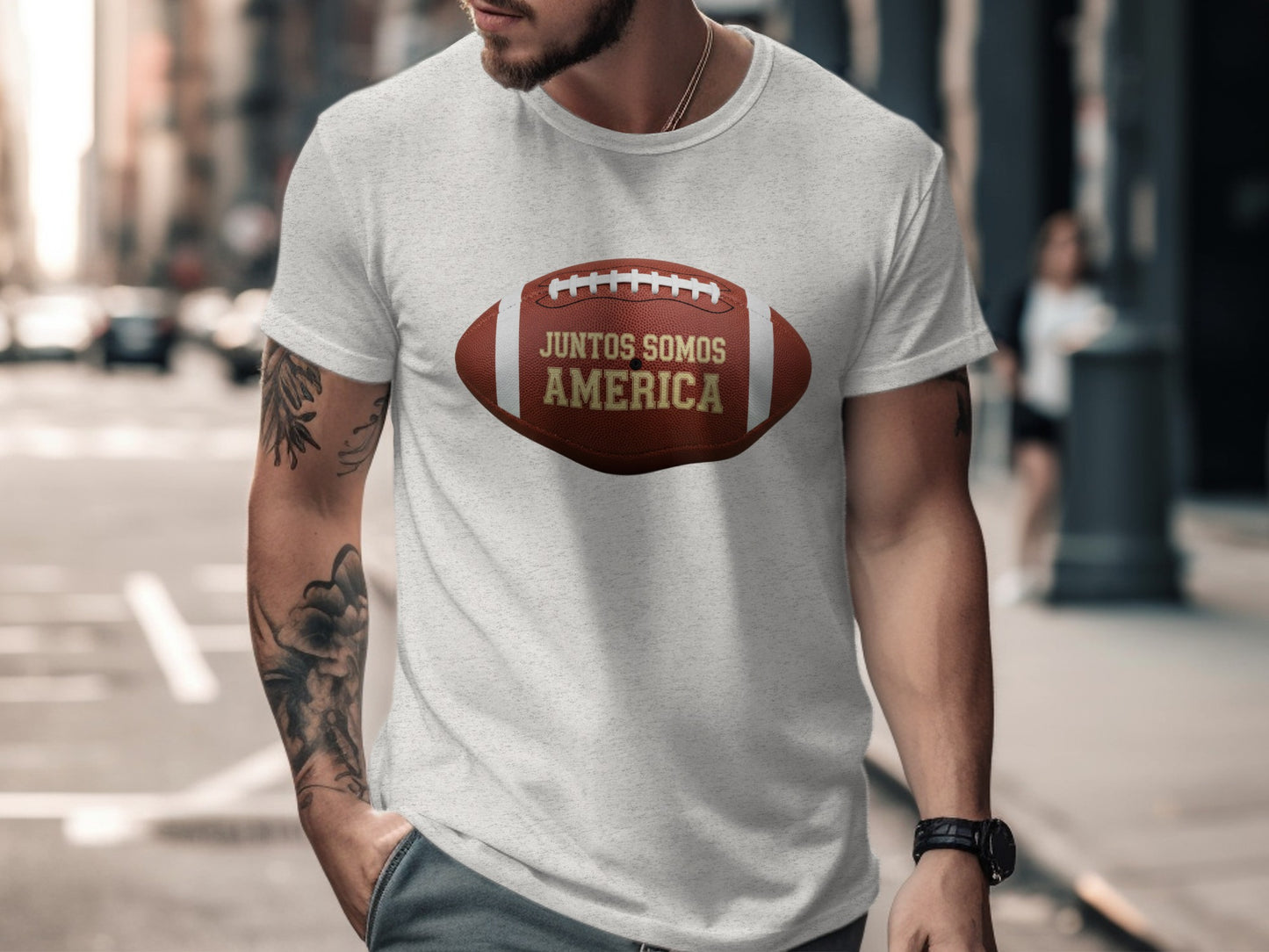 Juntos Somos America Football Graphic T-Shirt