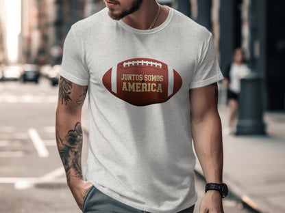 Juntos Somos America Football Graphic T-Shirt