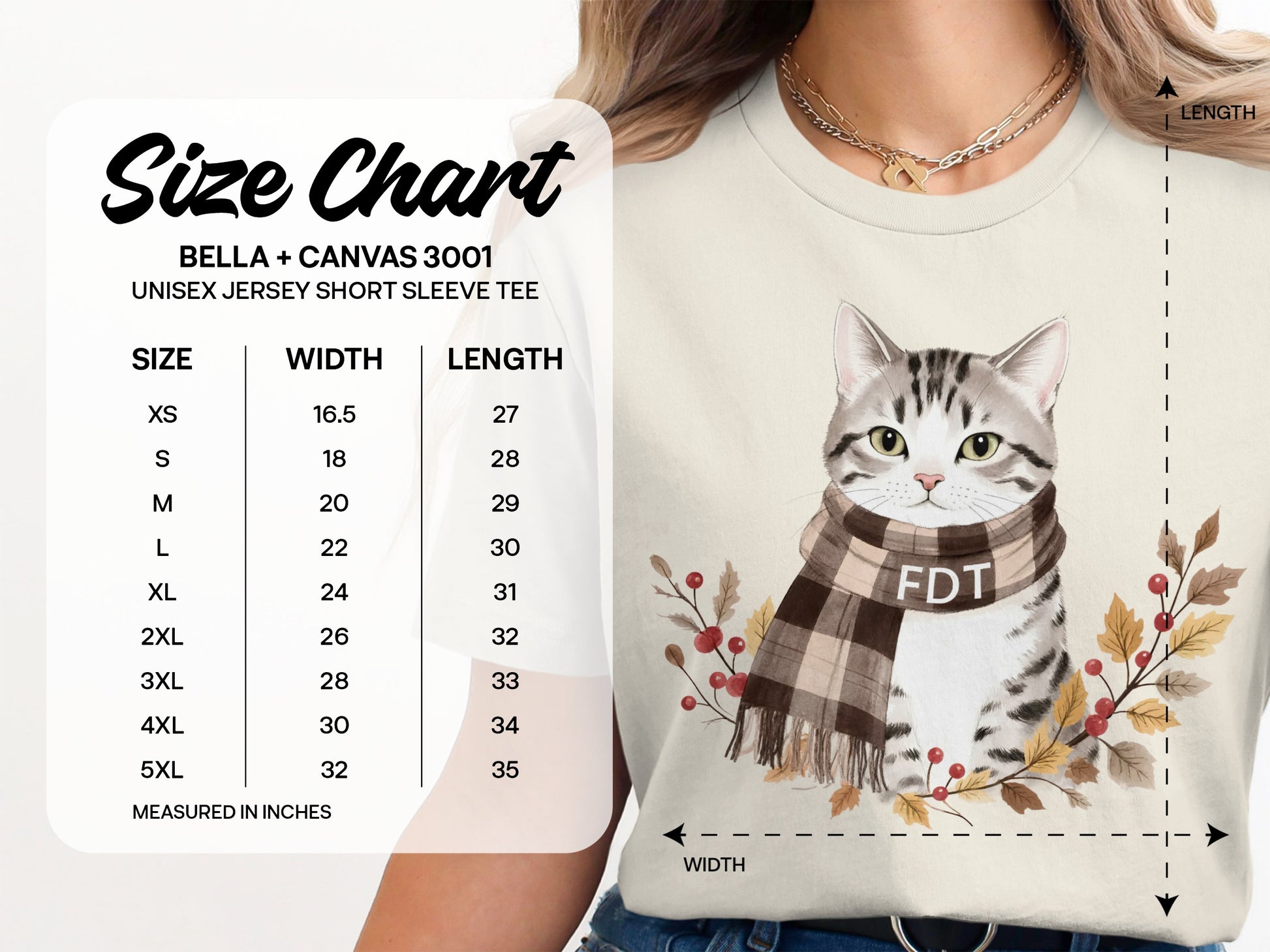 Cute Cat in Scarf Unisex Jersey Short Sleeve Tee