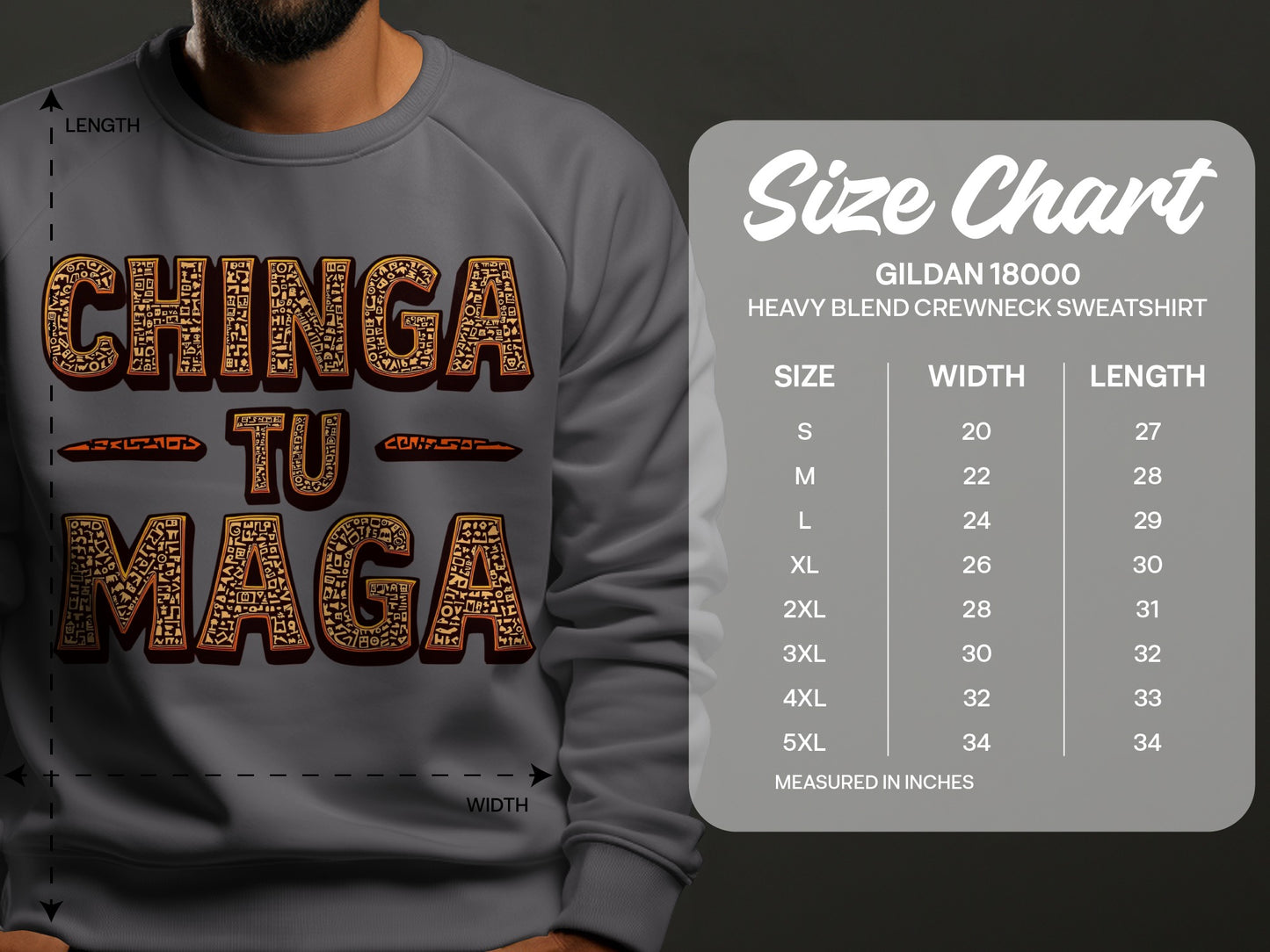 Chinga Tu Maga Heavy Blend Crewneck Sweatshirt