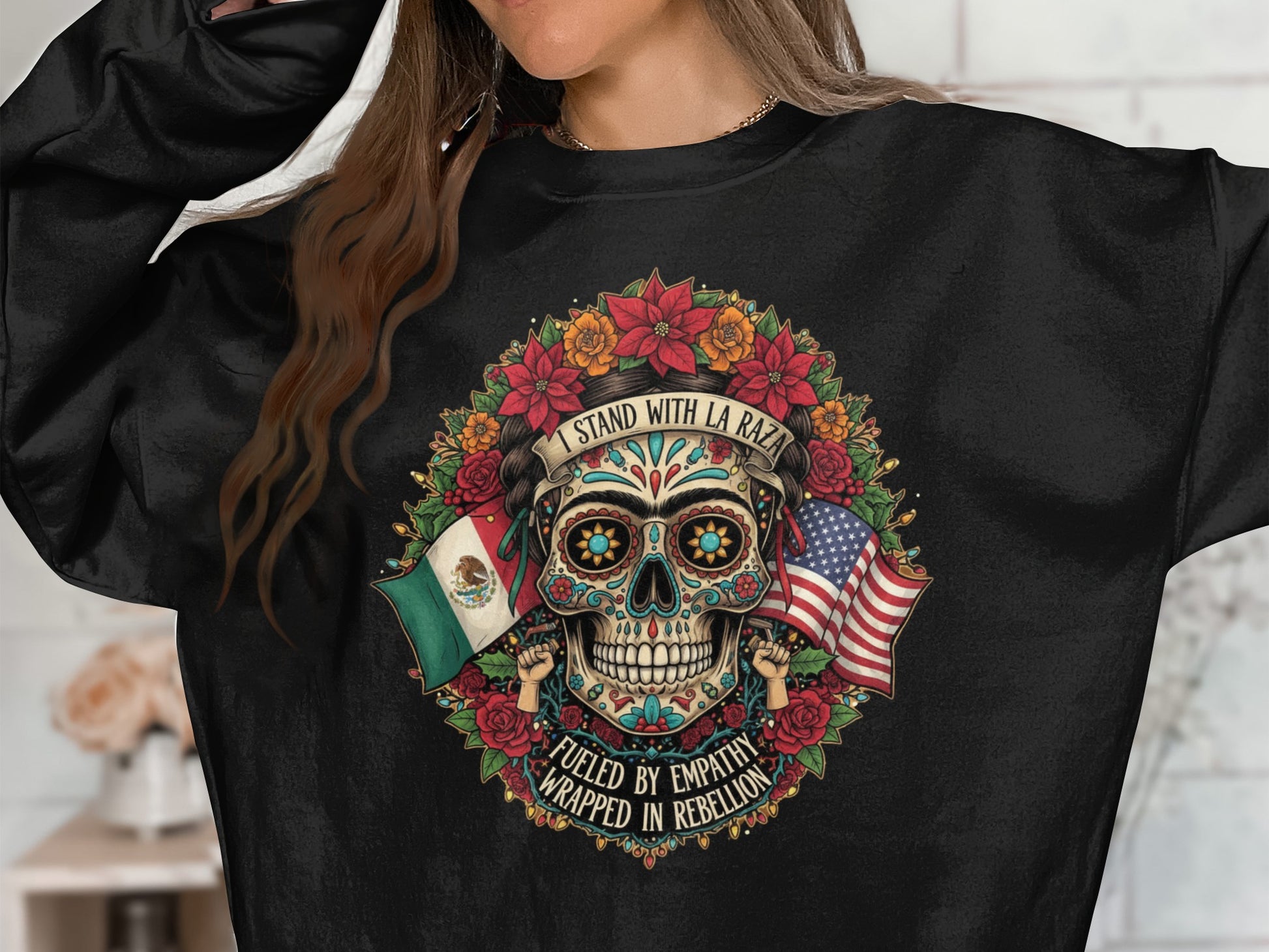 Fueled by Empathy Wrapped in Rebellion sweatshirt