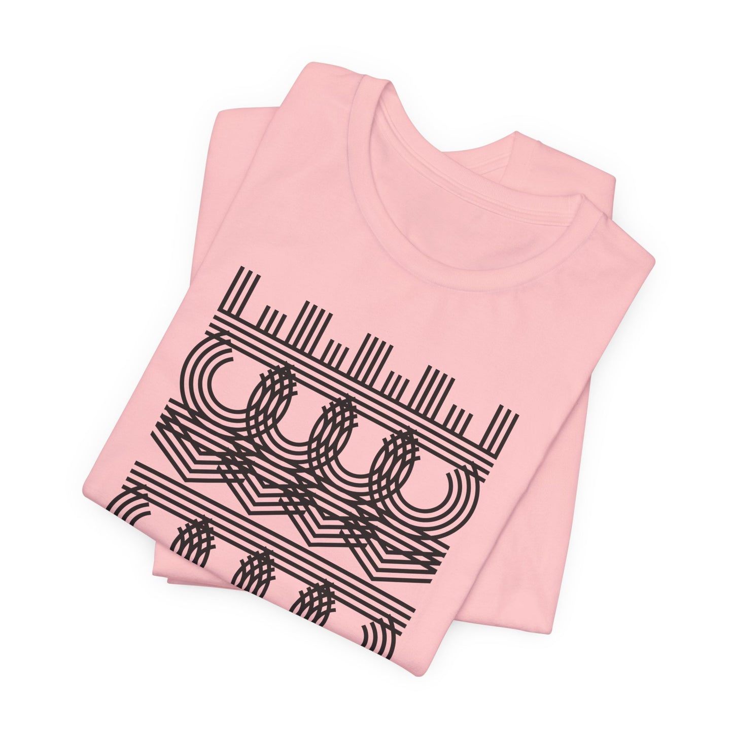 Fuck Ice Abstract Geometric Line Art Tee — Minimalist Black & White Pattern
