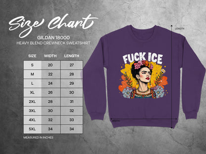 Colorful Frida Kahlo Graphic Fuck Ice Sweatshirt