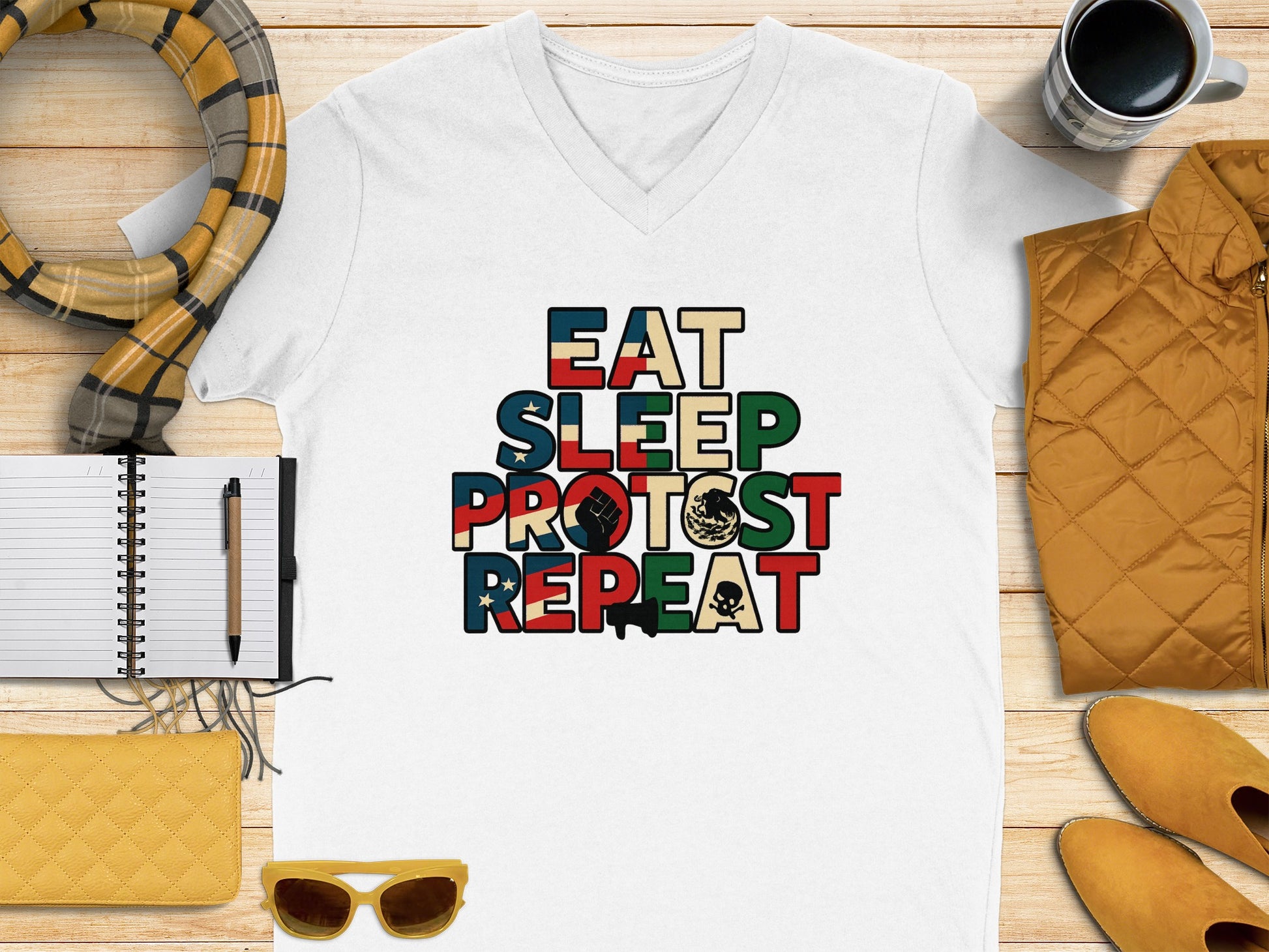 Eat Sleep Protest Repeat Graphic Tee