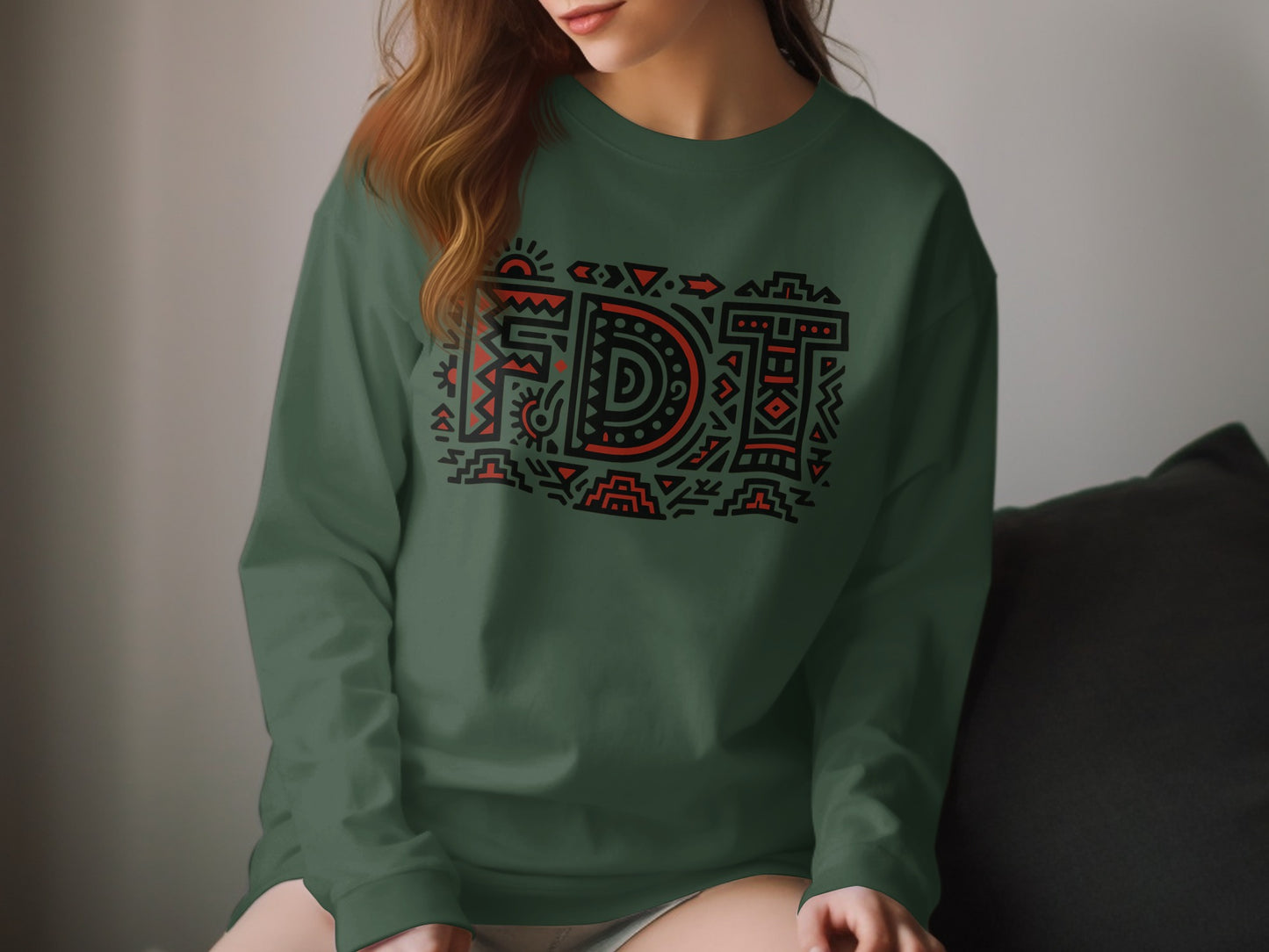 Stylish FDT Graphic Crewneck Sweatshirt Product