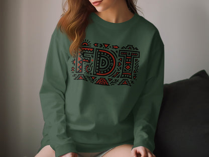 Stylish FDT Graphic Crewneck Sweatshirt Product