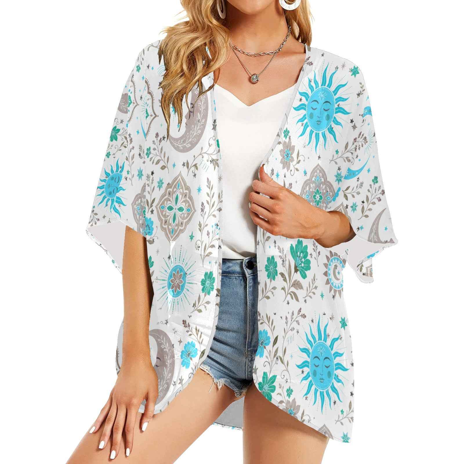 Women's Kimono Chiffon Cover Up (H51)