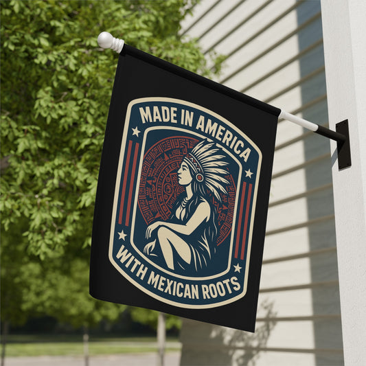 Made in America With Mexican Roots Banner Flag
