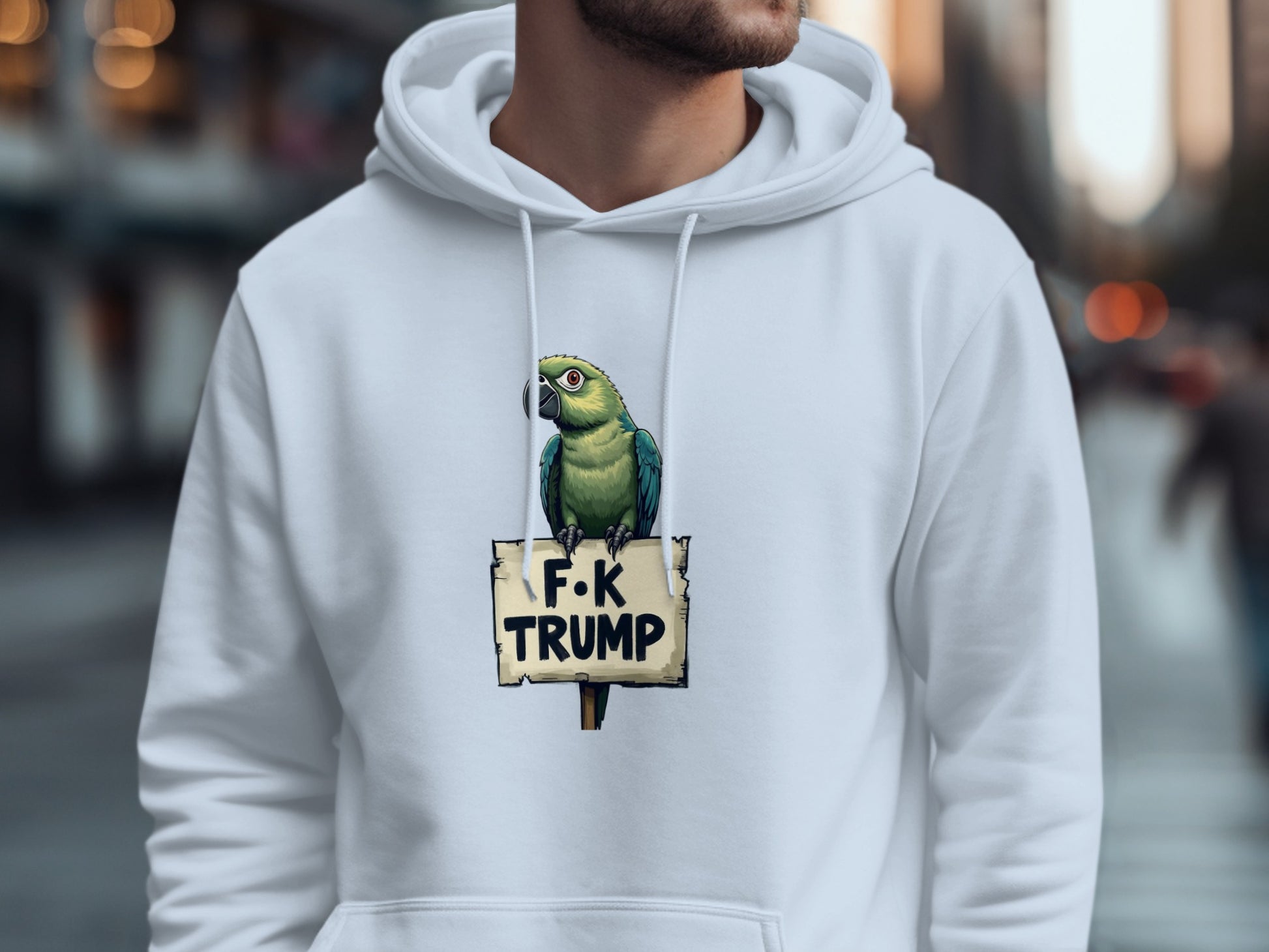 Parrot with F-K Trump Sign Graphic Hoodie product