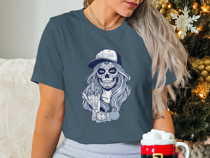 Americana Skull Illustration Women's Tee Shirt