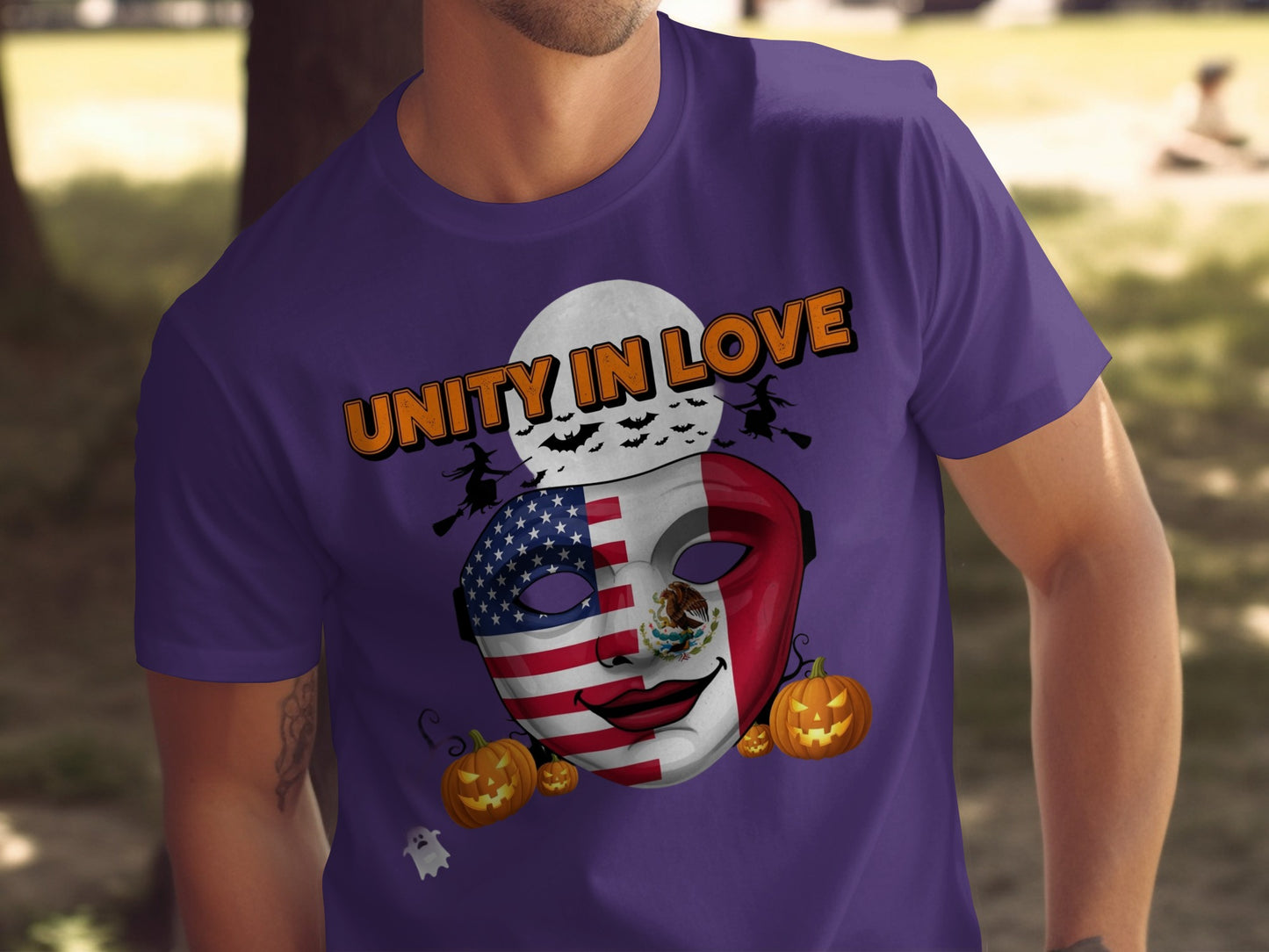 Unity In Love Mask and Pumpkins Graphic T-shirt product