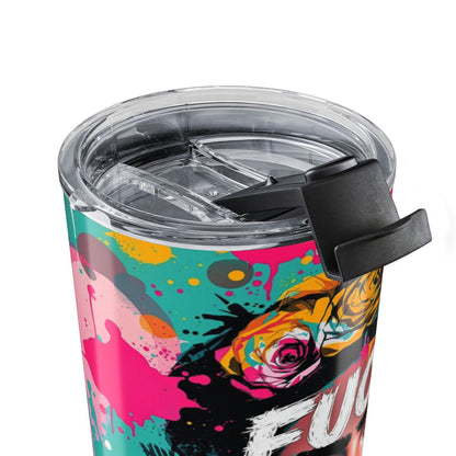 Colorful Floral and Abstract Design Tumbler Cup