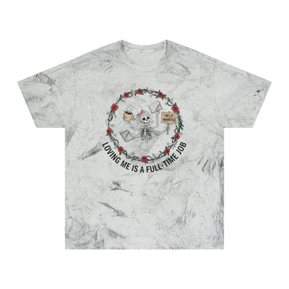 Loving Me Is A Full Time Job Skeleton Themed T-Shirt